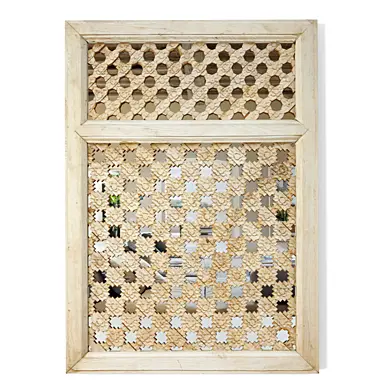 19th Century Moorish Star Carved Window Mirror
