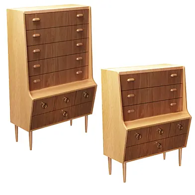 Vintage Teak and Oak Drawer Cabinet