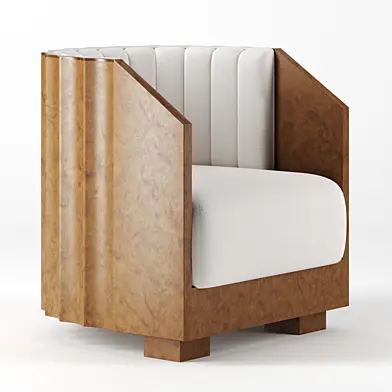 Art Deco Easy Chair in Maple Burl