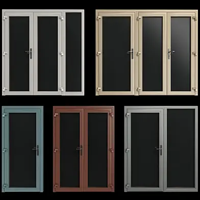 Витражные противопожарные алюминиевые двери /  Stained aluminum fire doors