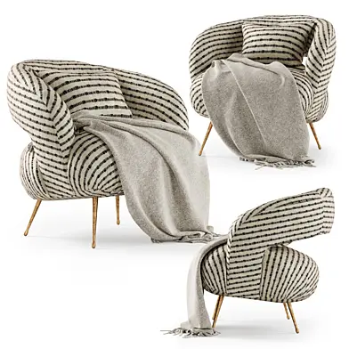 Kelly Wearstler Laurel Lounge chair with plaid / Laurel Lounge chair