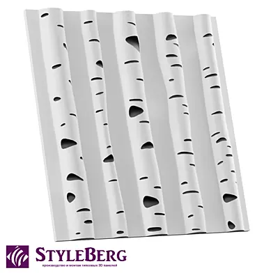 Гипсовая 3D панель StyleBerg, Berezki