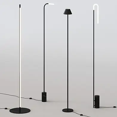 Minimalistic thin Floor lamps set