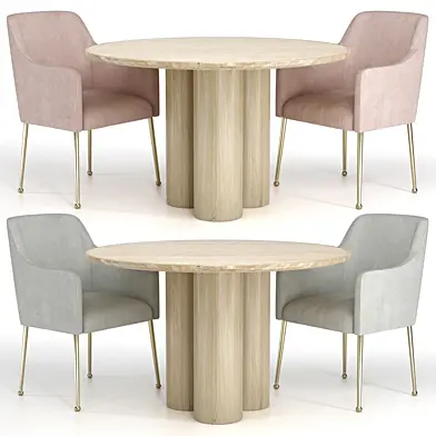 Кресло Velvet Elowen и стол Travertine
