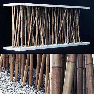 Bamboo branch decor  Wall cage 18a / Декор перегородка из веток бамбука №18a