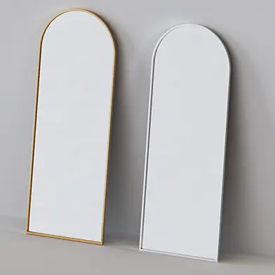 Metal Frame Arched Floor Mirror