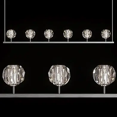 Restoration Hardware BOULE DE CRISTAL LINEAR CHANDELIER 60 black