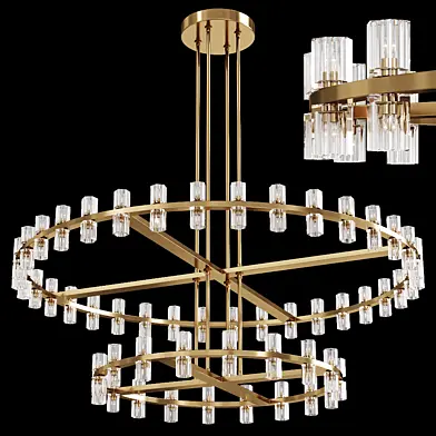 Restoration Hardware ARCACHON ROUND 2-TIER CHANDELIER 60 Brass