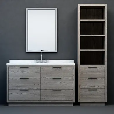 RH Modern Machinto single extra-wide vanity