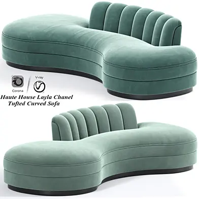 Haute House Layla Chanel Tufted Curved Sofa