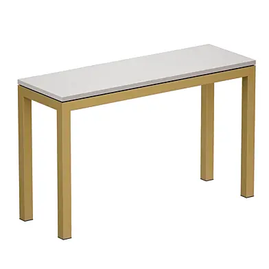 Консоль Parsons White Marble Top/ Brass Base 48x16 Console (Crate and Barrel)