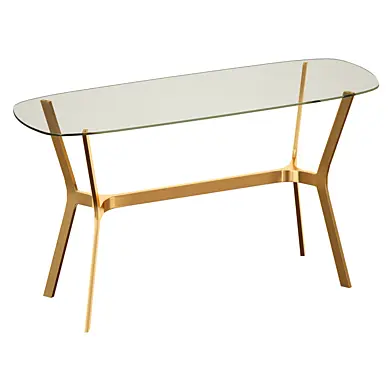 Консоль Elke Glass Console Table with Brass Base (Crate and Barrel)