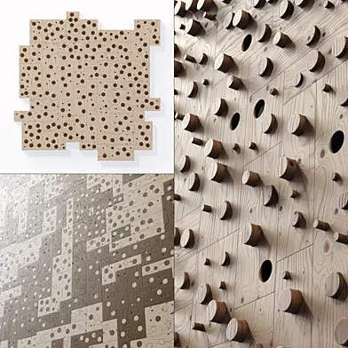 Panel wood board hole n2 / Панель из деревянных досок с отверстием №2