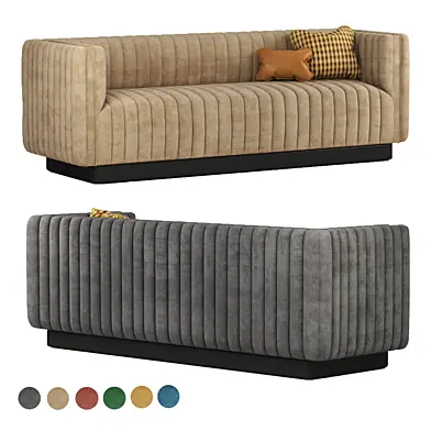 Conjure Channel Tufted Velvet Sofa in Emerald