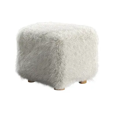 Bozzi Mongolian Sheepskin Ottoman Cb2