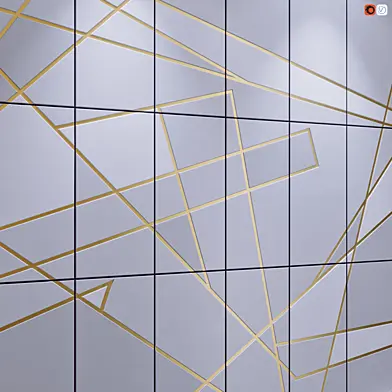 Wall panel with brass inserts