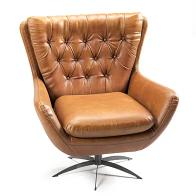 Wells Leather Swivel Armchair
