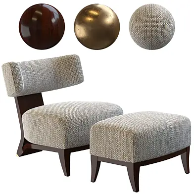 Кресло и пуф RUBELLI EGOS LOUNGE CHAIR