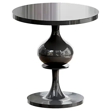 turned wood pedestal table - black