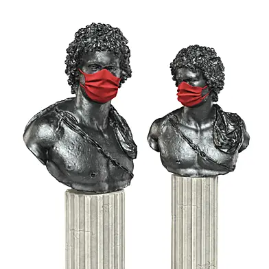 Young greek bust mask black