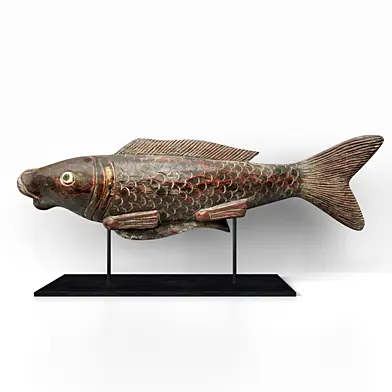 Hand-Carved Painted Fish Figurine