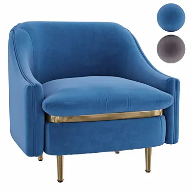 Homary-Mid-century Accent Chair Upholstered Velvet Accent Chair in Gold Finish