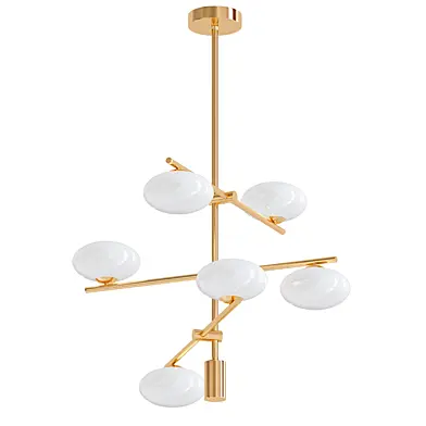 imperial 6 light brass and opal pendant
