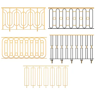 Set of classic railings