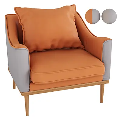 Homary-Accent Chair Leath-aire Upholstered Accent Chair Pillow Backrest