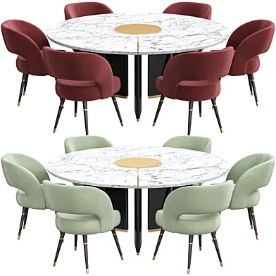 Algerone Dining Table & Lounge Chair