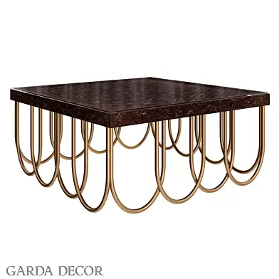 Стол Журнальный Квадратный Вишнево-Золотой ART-2706-CF Garda Decor