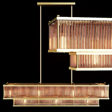 Restoration Hardware MARAIS LINEAR CHANDELIER 48 Brass and smoke glass