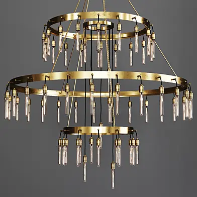Restoration Hardware AXIS 3-TIER CHANDELIER 72 Brass