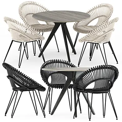 Roxy armchair by janusetcie and Teak nero table CF 100 by manutti