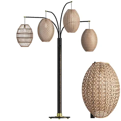 wicker standing lamp