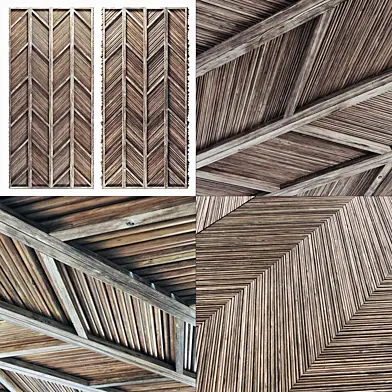 Ceiling diagonal branch straight n2 / Потолок диагональный из прямых веток №2