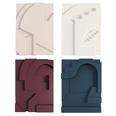Strebelle series - Relief set of 4 paintings