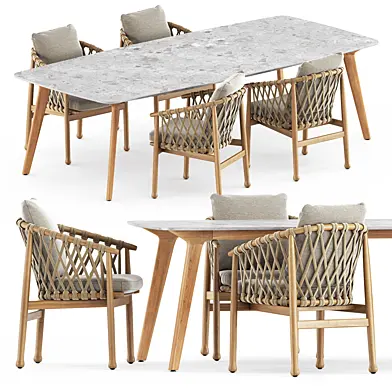 Ginestra outdoor chairs by BeB Italia and Torsa Dining table Teak CF-264