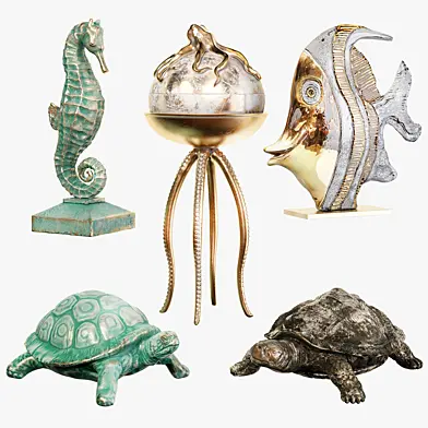 Sculptures of sea statuettes 01