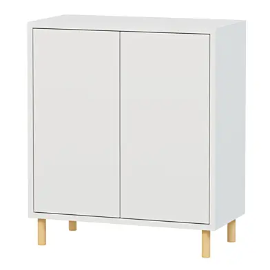 EKET ЭКЕТ Комбинация шкафов с ножками, белый/дерево70x35x80 см