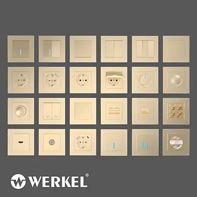ОМ Розетки и выключатели Werkel (шампань)