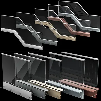 Стеклянные перила ограждение в стиле high-tech /  Glass railing handrails