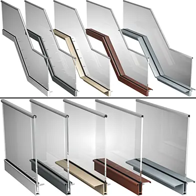 Стеклянные перила ограждение в стиле high-tech / High-tech style glass railing handrails