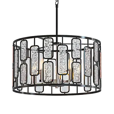 Black Drum Crystal Chandelier