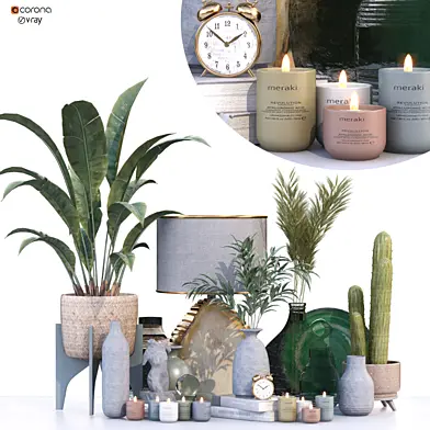 green decoration object set 219
