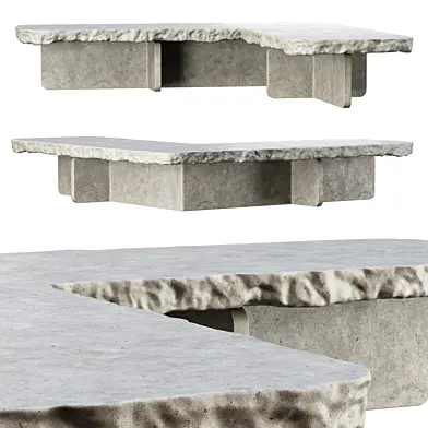 Richard concrete large corner table by Bpoint / Угловой ресторанный стол из бетона