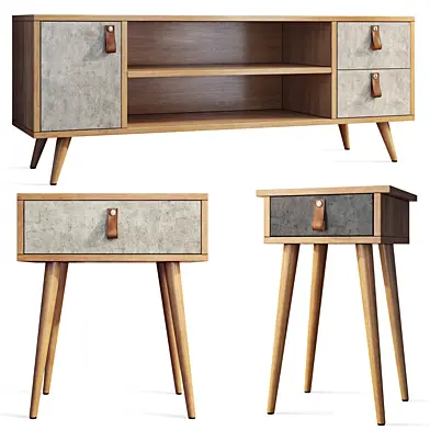 Комод и тумба прикроватная Es Mob Betong. TVstand, nightstand by Vivense