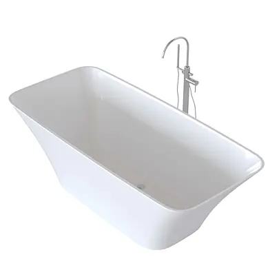 Freestanding Double Ended Solid Surface Bath