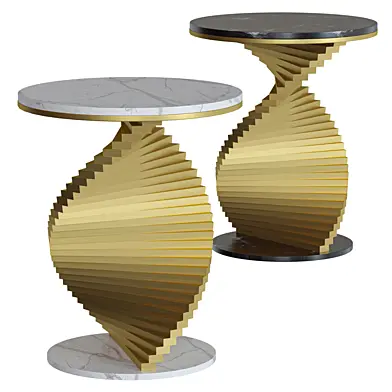 Сoffee table 100stolov, Modern White Side Table with Marble Tabletop End Table