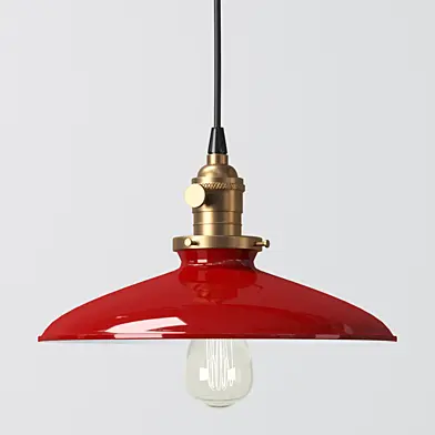 Industrial Style Red Porcelain Light